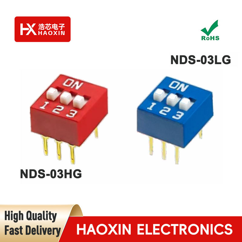 2.54mm 3-Way SPST Standary Slide Type Dip Switches 