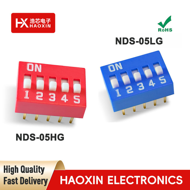 2.54mm 5-Way SPST Standary Slide Type Dip Switches