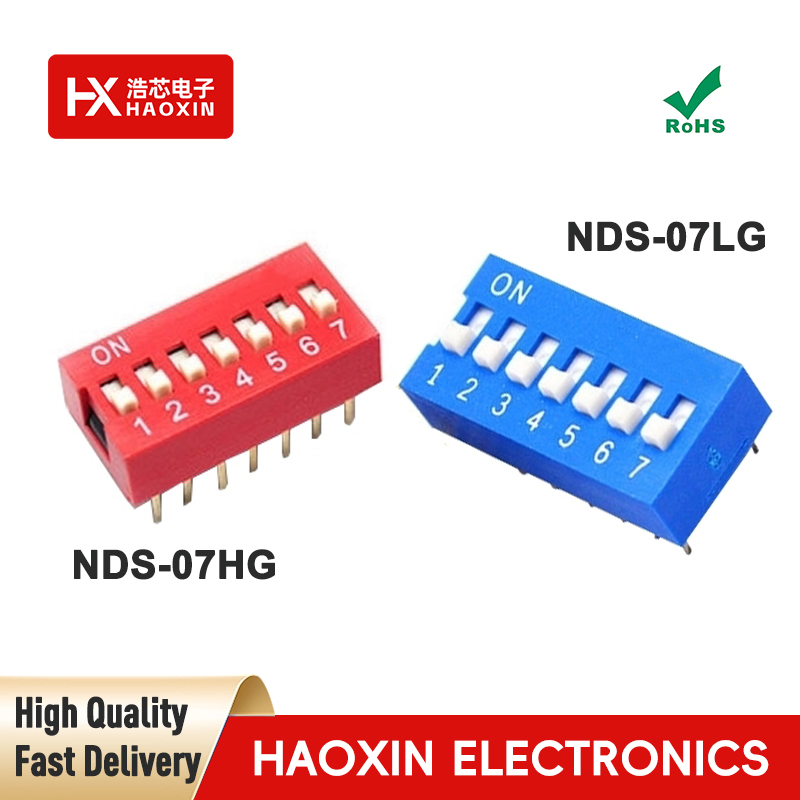 2.54mm 7-Way SPST Standary Slide Type Dip Switches