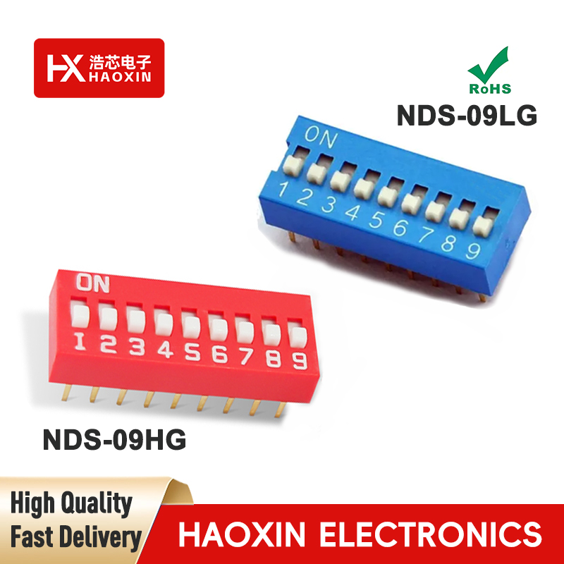 2.54mm 9-Way SPST Standary Slide Type Dip Switches