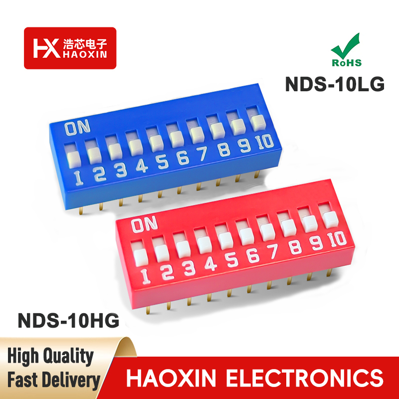 2.54mm 10-Way SPST Standary Slide Type Dip Switches