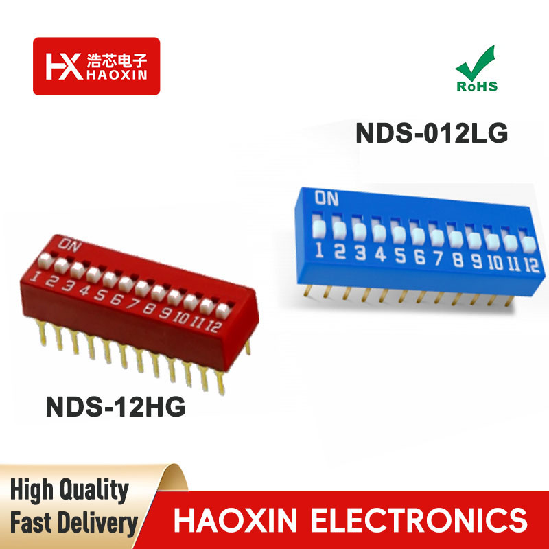 2.54mm 12-Way SPST Standary Slide Type Dip Switches