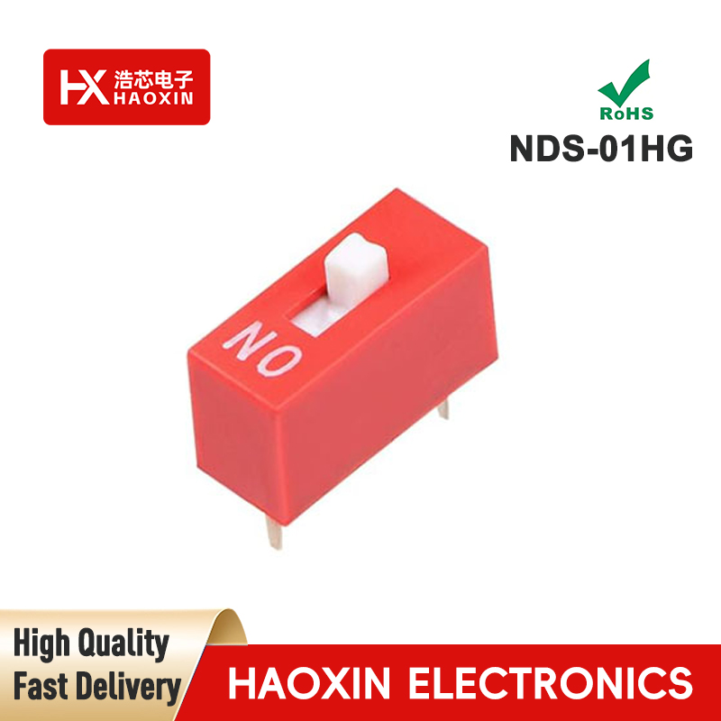 2.54mm 1-Way Red SPST Standary Slide Type Dip Switches