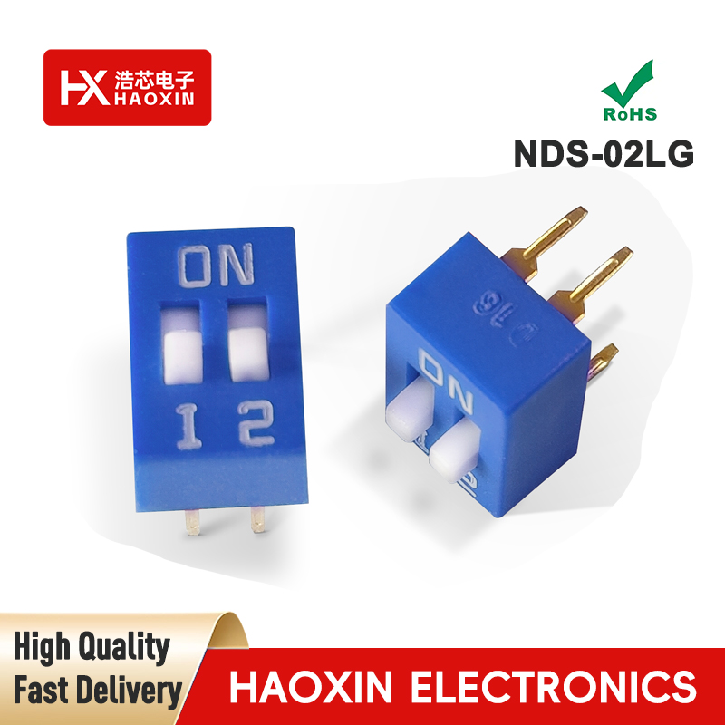 2.54mm 2-Way Blue SPST Standary Slide Type Dip Switches