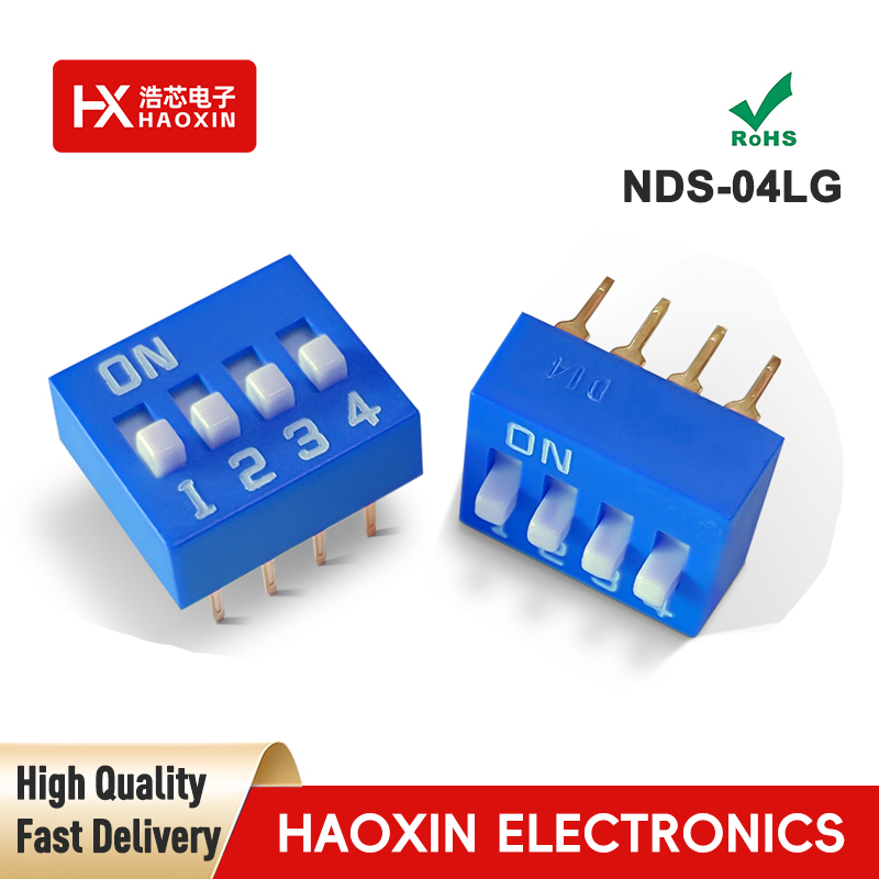 2.54mm 4-Way Blue SPST Standary Slide Type Dip Switches