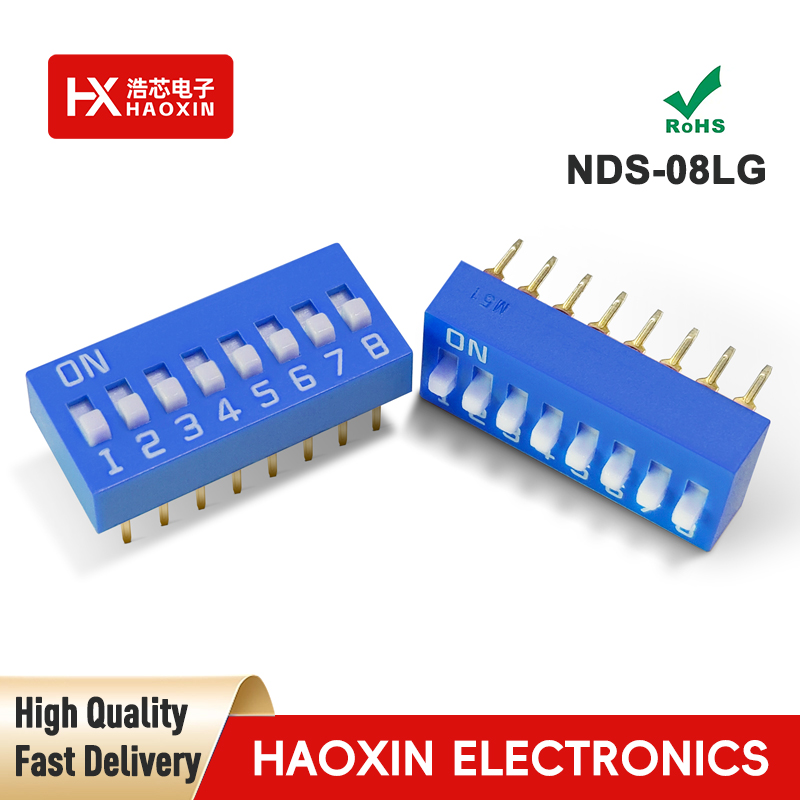 2.54mm 8-Way Blue SPST Standary Slide Type Dip Switches