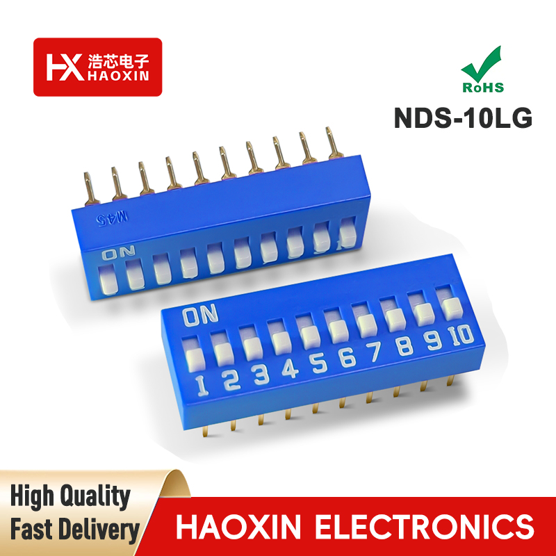 2.54mm 10-Way Blue SPST Standary Slide Type Dip Switches
