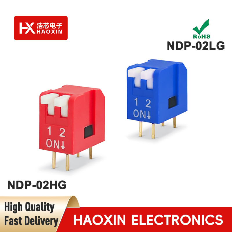 2.54mm 2-Way SPST Standary Piano Type Dip Switches