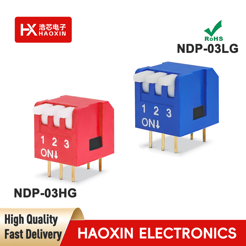 2.54mm 3-Way SPST Standary Piano Type Dip Switches