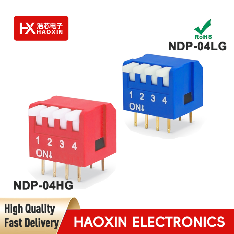 2.54mm 4-Way SPST Standary Piano Type Dip Switches