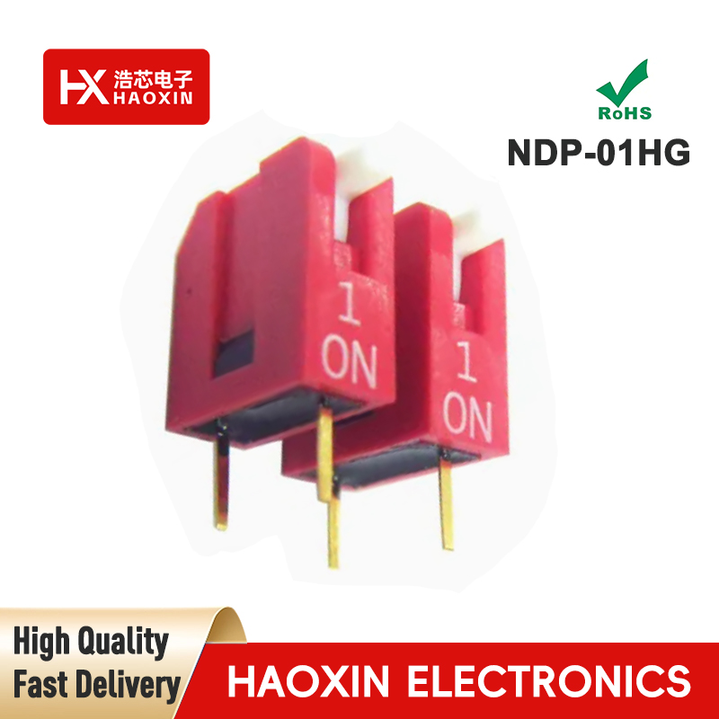 2.54mm 1-Way Red SPST Standary Piano Type Dip Switches