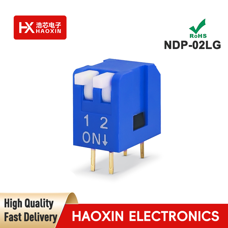 2.54mm 2-Way Blue SPST Standary Piano Type Dip Switches