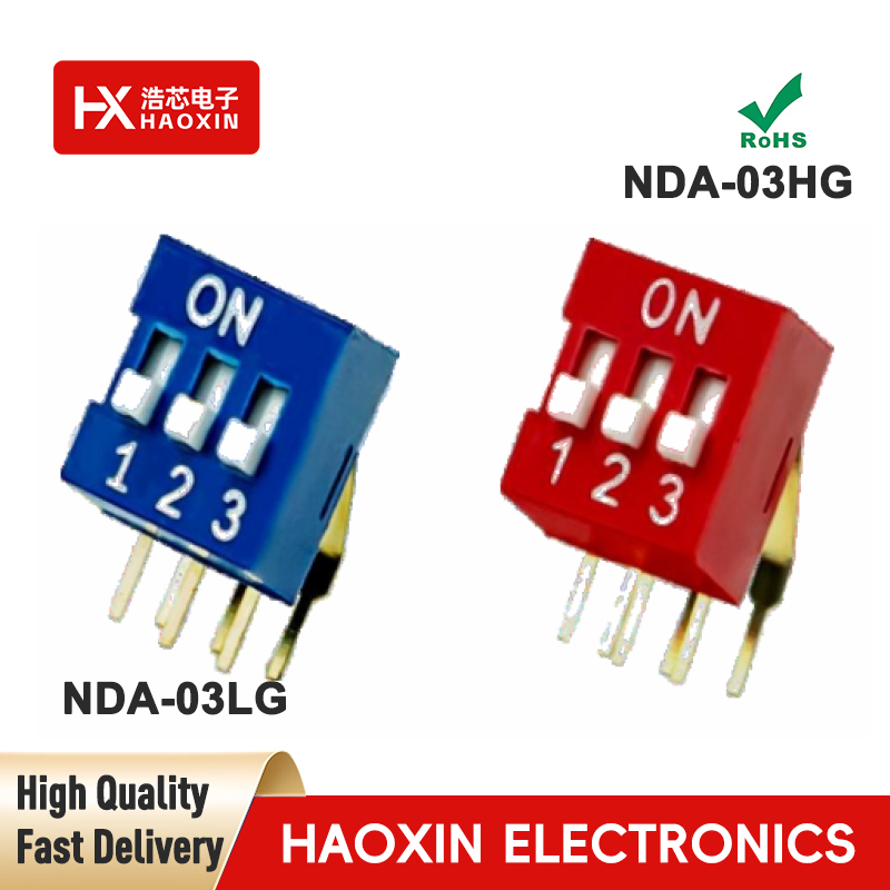 2.54mm 3-Way SPST Standary Right Angle Type Dip Switches