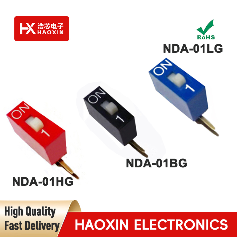 2.54mm 1 Positions SPST Standary Right Angle Type Dip Switches