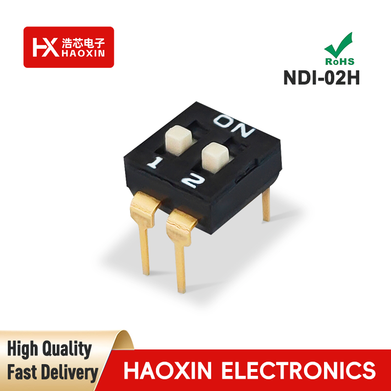 2.54mm 2 Positions SPST Standary IC Type Dip Switches