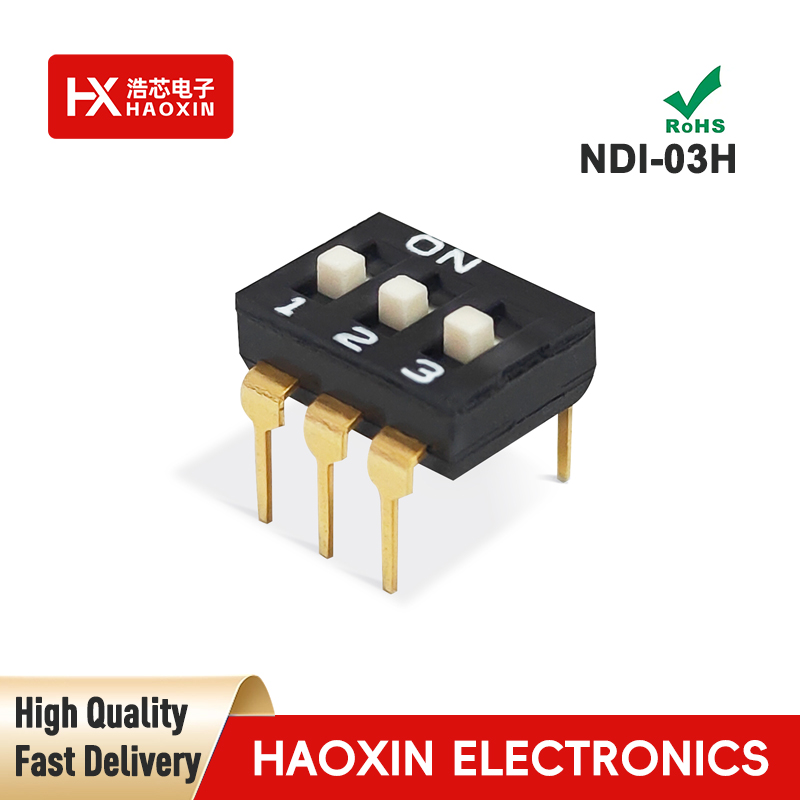 2.54mm 3 Positions SPST Standary IC Type Dip Switches