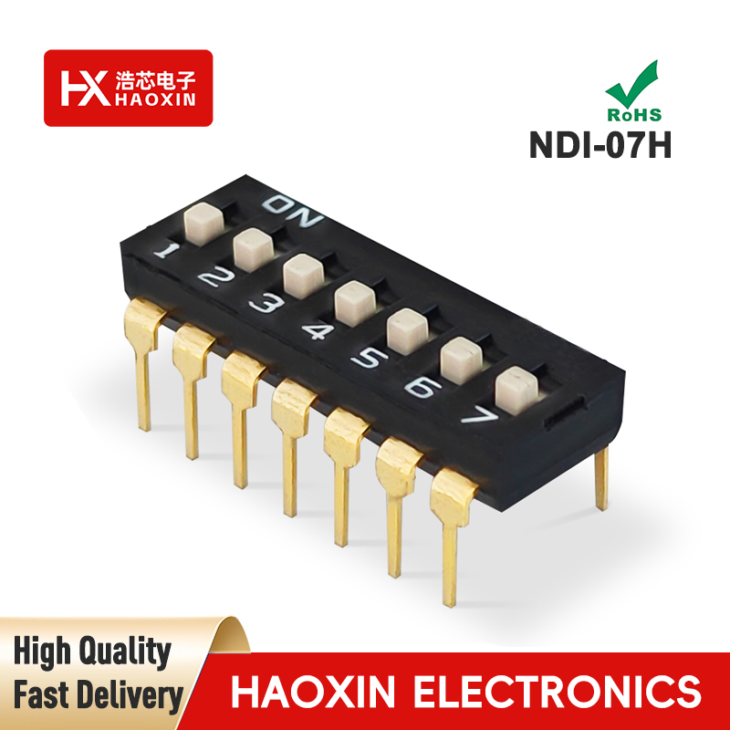 2.54mm 7 Positions SPST Standary IC Type Dip Switches