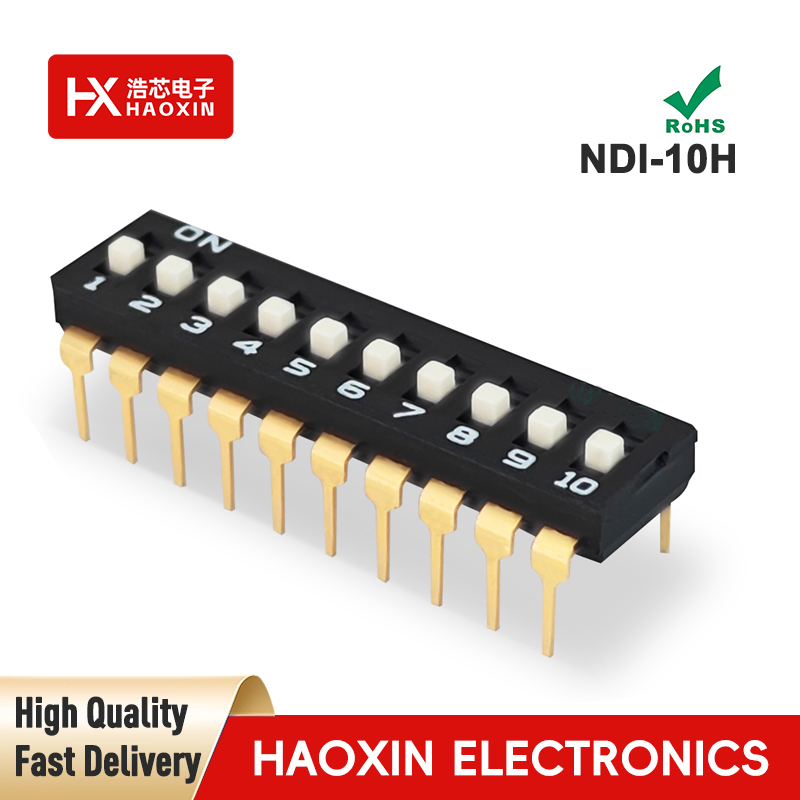 2.54mm 10 Positions SPST Standary IC Type Dip Switches