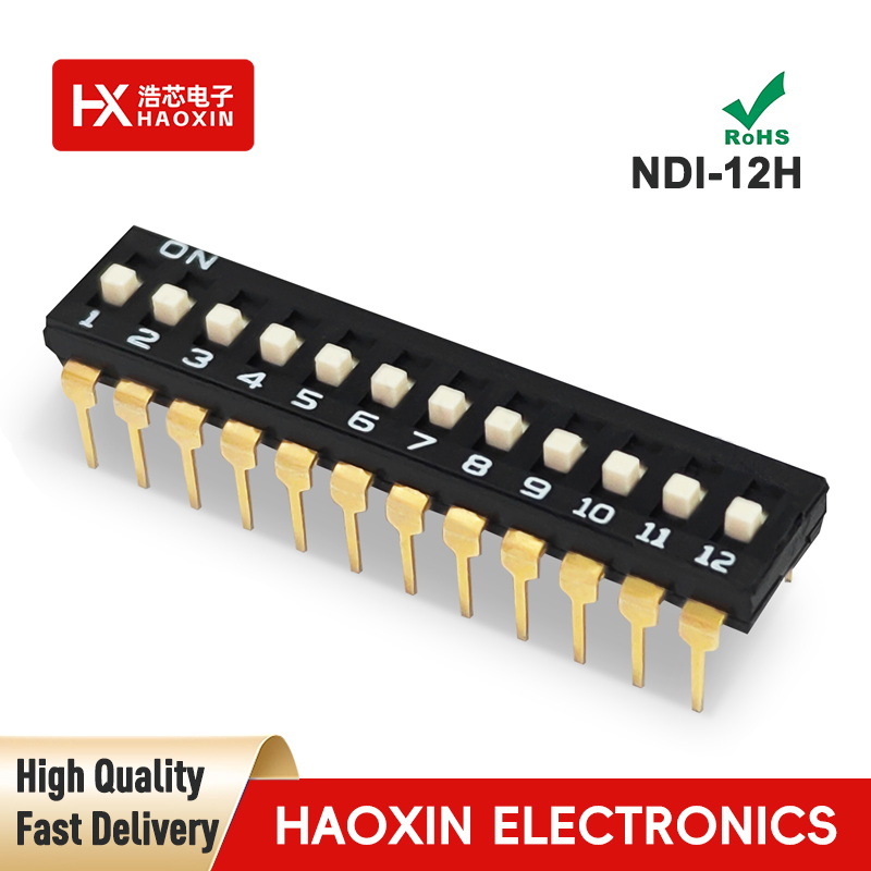 2.54mm 12 Positions SPST Standary IC Type Dip Switches