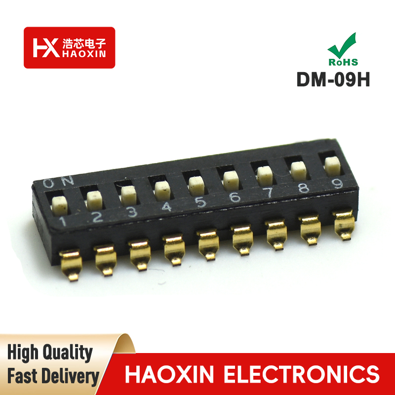 2.54mm 9 Positions SPST Standary SMD&SMT Type Dip Switches