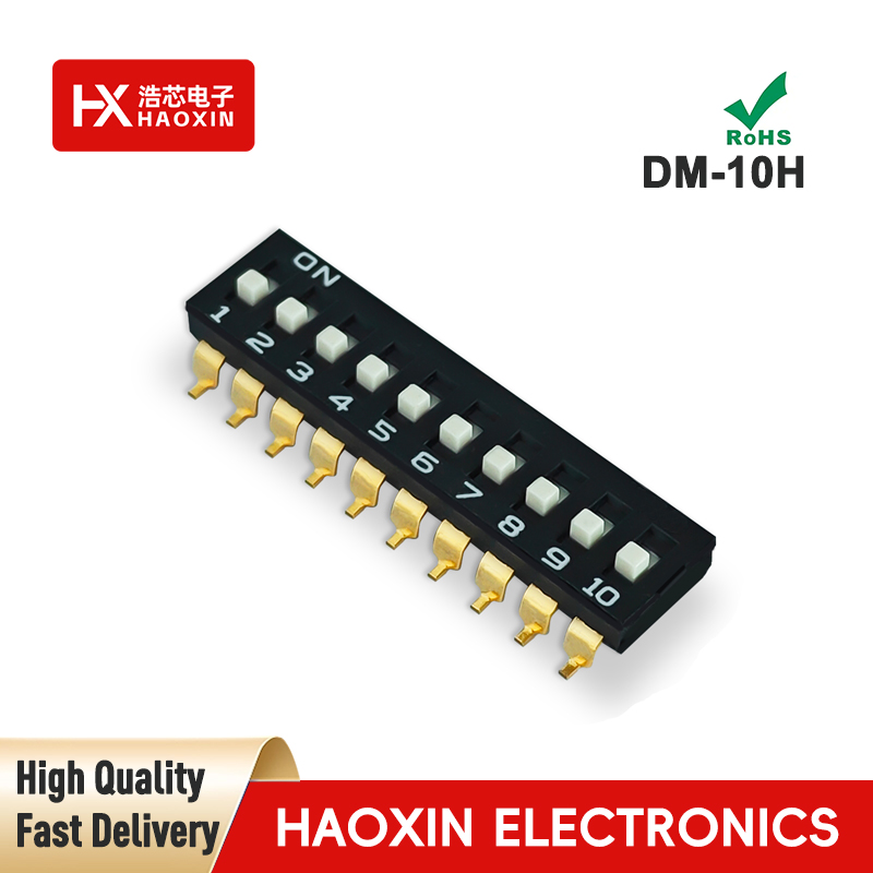 2.54mm 10 Positions SPST Standary SMD&SMT Type Dip Switches