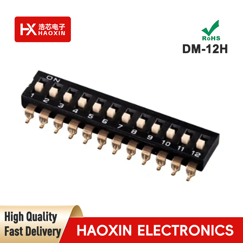 2.54mm 12 Positions SPST Standary SMD&SMT  Type Dip Switches